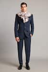 Buy_Siddartha Tytler_Gray Microfiber Designer Grey Blazer With Scarf _at_Aza_Fashions