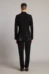 Shop_Siddartha Tytler_Black Microfiber Crystals Gradient Bandhgala _at_Aza_Fashions