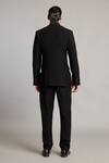 Shop_Siddartha Tytler_Black Microfiber Crystal Collar Blazer _at_Aza_Fashions