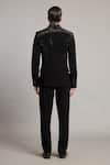 Shop_Siddartha Tytler_Black Microfiber Crystals Gradient Blazer _at_Aza_Fashions
