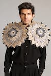 Buy_Siddartha Tytler_Black Microfiber Metallic Thread 3d Mandala Shirt _at_Aza_Fashions