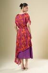 Shop_Siarra_Purple Round Neck Asymmetrical And Orange Dress Set _at_Aza_Fashions