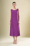 Shop_Siarra_Purple Round Neck Asymmetrical And Orange Dress Set _Online_at_Aza_Fashions