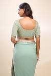 Shop_Nakul Sen_Blue Sequins Round Neck Porcelain Saree Set _at_Aza_Fashions