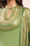 Buy_Nakul Sen_Green Chiffon Embroidery, Zari Keyhole Neck Designer Kurta Gharara Set 
