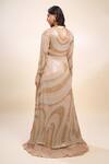 Buy_Nakul Sen_Beige Sequins Open , Square Anarkali Lehenga Set 