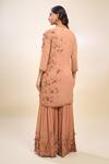 Shop_Nakul Sen_Pink Sequins, Embroidery, Beads Keyhole Neck Kadambari Gharara Set _at_Aza_Fashions