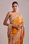 Buy_Torani_Orange Silk Embroidery Saree Set _Online_at_Aza_Fashions