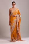 Buy_Torani_Orange Silk Embroidery Saree Set 