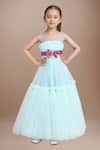 Buy_Petite Pomme_Blue Net Bows Embellished Party Gown _at_Aza_Fashions