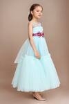 Shop_Petite Pomme_Blue Net Bows Embellished Party Gown _Online_at_Aza_Fashions