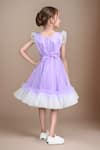 Shop_Petite Pomme_Purple Net Fabric Flowers Embellished Fit And Flared Dress _at_Aza_Fashions