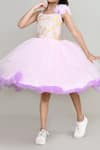 Buy_Petite Pomme_Pink Net Beads High Low Embellished Dress _Online_at_Aza_Fashions