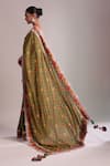 Torani_Green Silk Tassels Floral Embroidered Saree _Online_at_Aza_Fashions