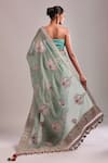 Shop_Torani_Green Organza, Net Embroidery Saree Set _at_Aza_Fashions