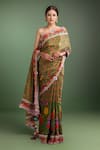 Buy_Torani_Green Silk Tassels Floral Embroidered Saree _at_Aza_Fashions