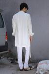 Shop_Ankur J_White Cotton Embroidery Crochet Overlay Jacket Set _at_Aza_Fashions