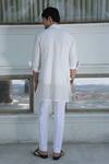 Shop_Ankur J_Off White Crochet Overlay Jacket And Pant Set _at_Aza_Fashions