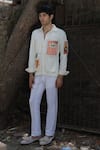 Buy_Ankur J_Off White Embroidery Designer Crochet Shirt _at_Aza_Fashions