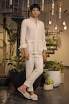 Buy_Ankur J_Beige Modal, Satin Bomber Shirt _Online_at_Aza_Fashions