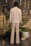 Shop_Ankur J_Beige Cotton Crochet Bomber Jacket _at_Aza_Fashions