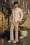 Shop_Ankur J_Beige Cotton Crochet Bomber Jacket _Online_at_Aza_Fashions