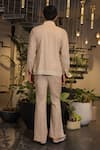 Shop_Ankur J_Beige Cotton Crochet Bomber Shirt _at_Aza_Fashions