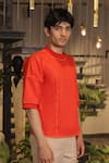Ankur J_Red Cotton Designer Tshirt _Online_at_Aza_Fashions