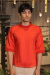 Buy_Ankur J_Red Cotton Designer Tshirt _Online_at_Aza_Fashions
