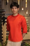Shop_Ankur J_Red Cotton Designer Tshirt _Online_at_Aza_Fashions