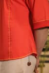 Ankur J_Red Cotton Designer Tshirt _at_Aza_Fashions