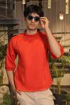 Buy_Ankur J_Red Cotton Designer Tshirt 