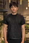 Shop_Ankur J_Black Cotton Designer Tshirt _Online_at_Aza_Fashions
