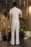 Shop_Ankur J_White Cotton Designer Tshirt _at_Aza_Fashions