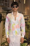 Buy_Ankur J_White Modal, Satin Designer Bomber Shirt _Online_at_Aza_Fashions