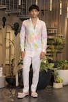 Buy_Ankur J_White Modal, Satin Designer Bomber Shirt _at_Aza_Fashions