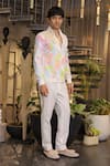 Shop_Ankur J_White Modal, Satin Designer Bomber Shirt _at_Aza_Fashions