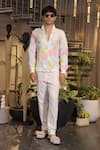 Buy_Ankur J_White Modal, Satin Designer Bomber Shirt 