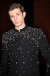 Contrast By Parth_Black Lycra Sequins Titanium Edge Bandhgala Set _at_Aza_Fashions