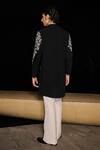 Shop_Contrast By Parth_Black Silk Embroidery Zypher Hand Kurta Set _at_Aza_Fashions