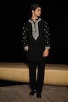 Buy_Contrast By Parth_Black Silk Embroidery Stark Hand Kurta Set _at_Aza_Fashions