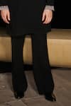 Buy_Contrast By Parth_Black Silk Embroidery Hand Kurta Set 