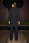 Shop_Contrast By Parth_Black Lycra Embroidery, Sequins Hand Nehru Jacket Set _at_Aza_Fashions
