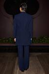 Shop_Contrast By Parth_Blue Embroidery Celestial Open Sherwani Set _at_Aza_Fashions