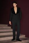 Buy_Contrast By Parth_Black Textured Suiting Tuxedo Set _at_Aza_Fashions