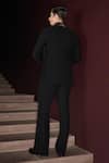 Shop_Contrast By Parth_Black Silk, Velvet, Lycra Embroidery Velric Designer Tuxedo Set _at_Aza_Fashions