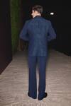 Shop_Contrast By Parth_Blue Hand Embroidered Celest Tuxedo Set _at_Aza_Fashions