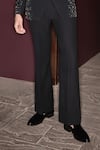 Shop_Contrast By Parth_Black Lycra Embroidery Starbeam Hand Tuxedo Set _Online_at_Aza_Fashions