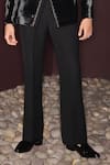Contrast By Parth_Black Silk, Velvet, Satin, Lycra Embroidery Hand Dusk Tuxedo Set _Online_at_Aza_Fashions
