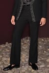 Shop_Contrast By Parth_Black Lycra Sequins, Embroidery Sable Hand Tuxedo Set _Online_at_Aza_Fashions